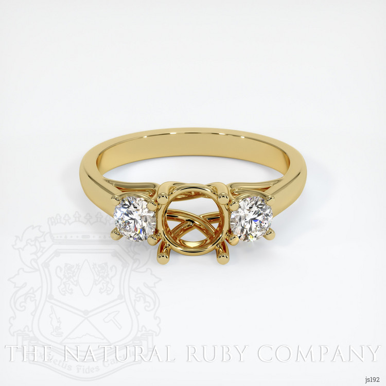 18K Yellow Gold Three Stone Ring Setting
