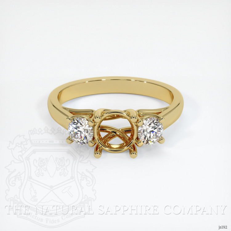 18K Yellow Gold Three Stone Ring Setting
