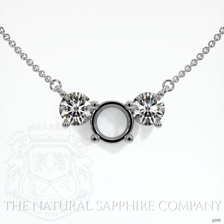 Platinum 950 Accent Stones Necklace Setting