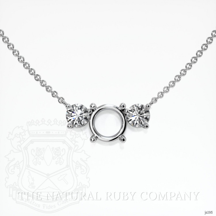 Platinum 950 Accent Stones Necklace Setting