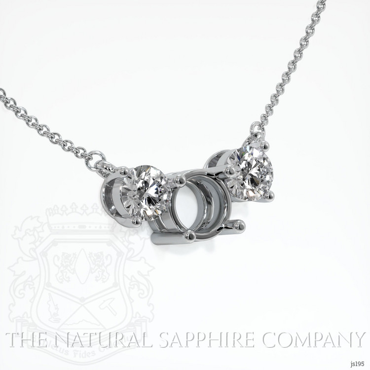 Platinum 950 Accent Stones Necklace Setting