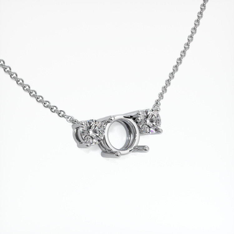 Platinum 950 Accent Stones Necklace Setting
