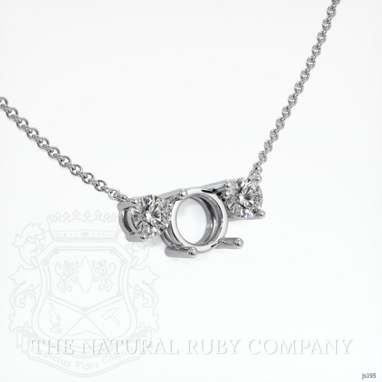 Platinum 950 Accent Stones Necklace Setting