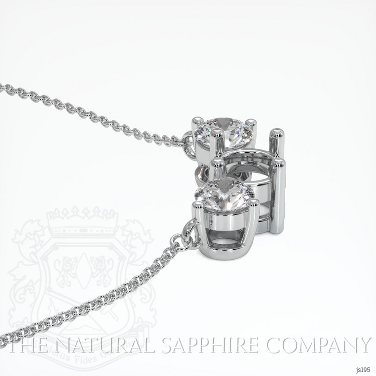 Platinum 950 Accent Stones Necklace Setting