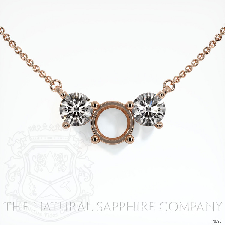 14K Rose Gold Accent Stones Necklace Setting