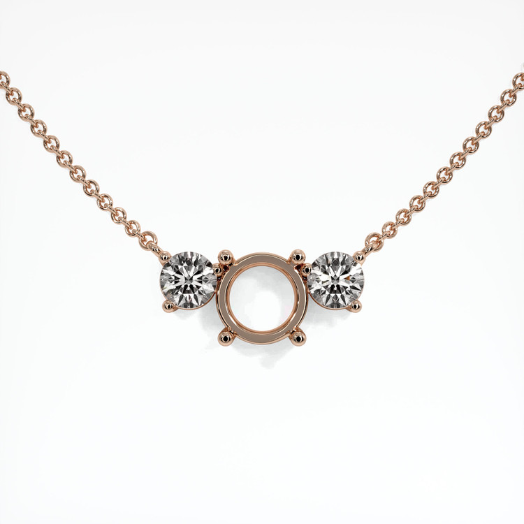 14K Rose Gold Accent Stones Necklace Setting