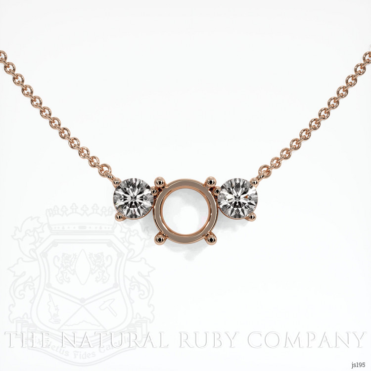 14K Rose Gold Accent Stones Necklace Setting