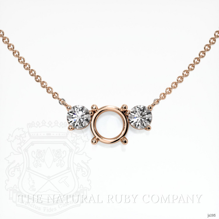 14K Rose Gold Accent Stones Necklace Setting