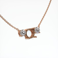 14K Rose Gold Accent Stones Necklace Setting Image