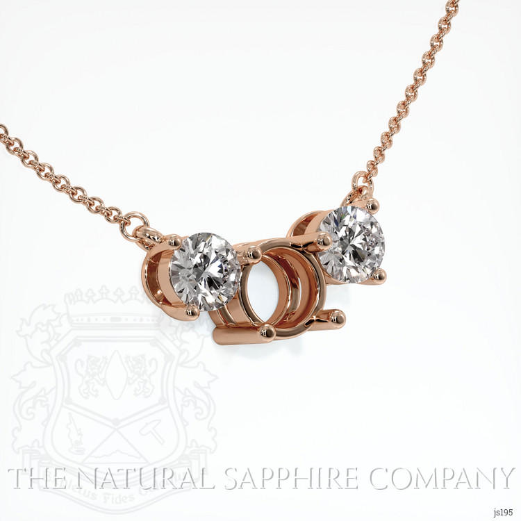14K Rose Gold Accent Stones Necklace Setting