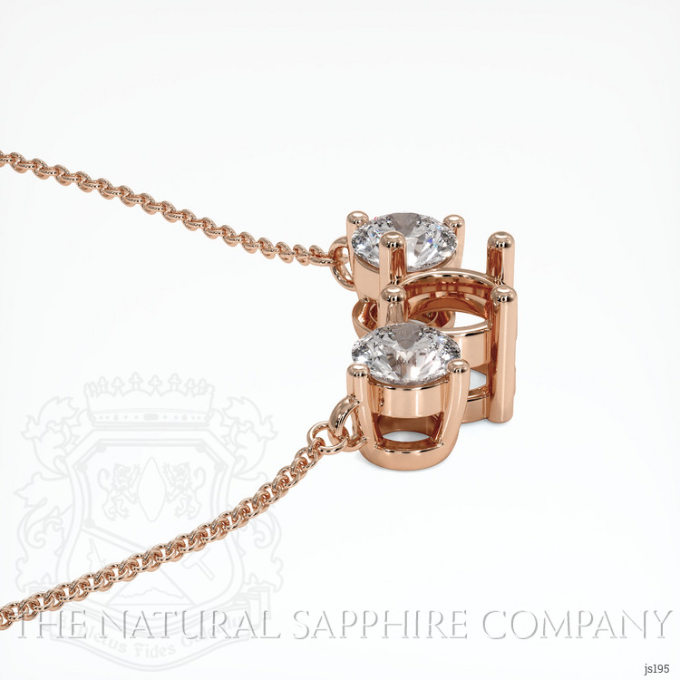 14K Rose Gold Accent Stones Necklace Setting