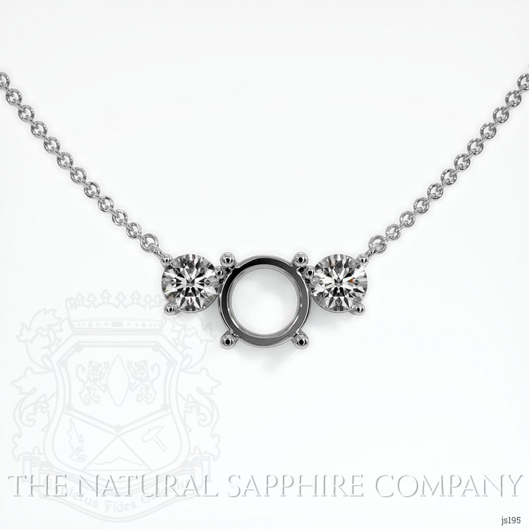 14K White Gold Accent Stones Necklace Setting
