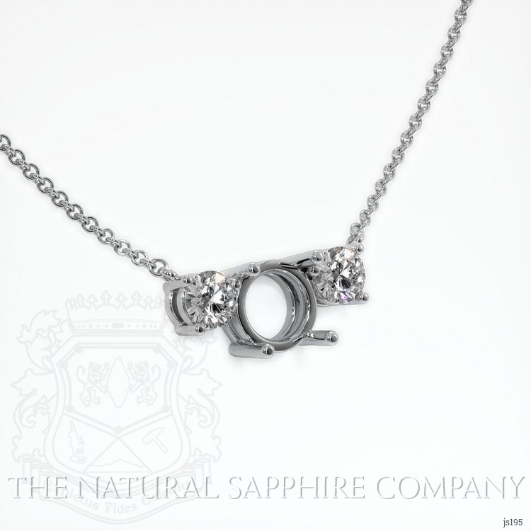 14K White Gold Accent Stones Necklace Setting