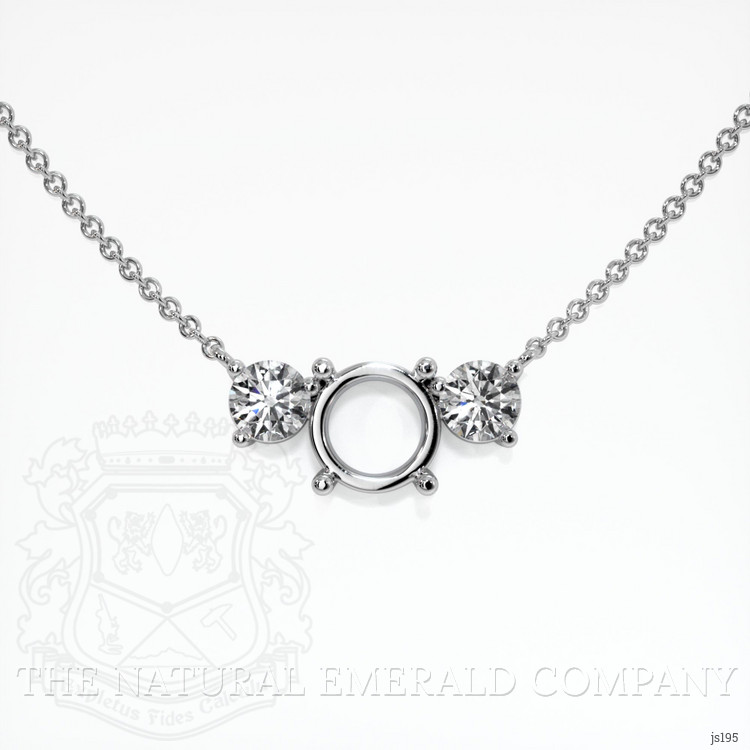 18K White Gold Accent Stones Necklace Setting