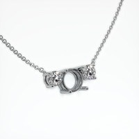 18K White Gold Accent Stones Necklace Setting Image