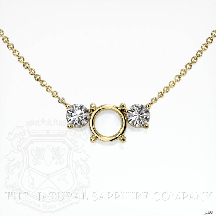 10K Yellow Gold Accent Stones Necklace Setting