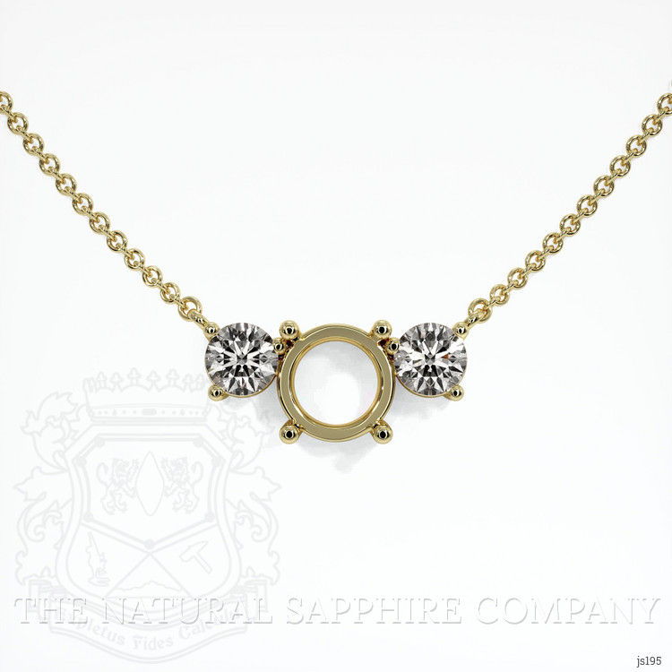 14K Yellow Gold Accent Stones Necklace Setting