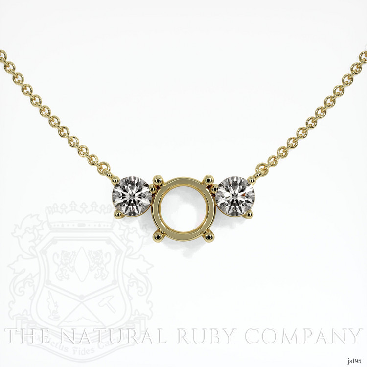 14K Yellow Gold Accent Stones Necklace Setting