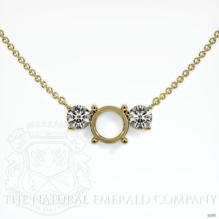 18K Yellow Gold Accent Stones Necklace Setting