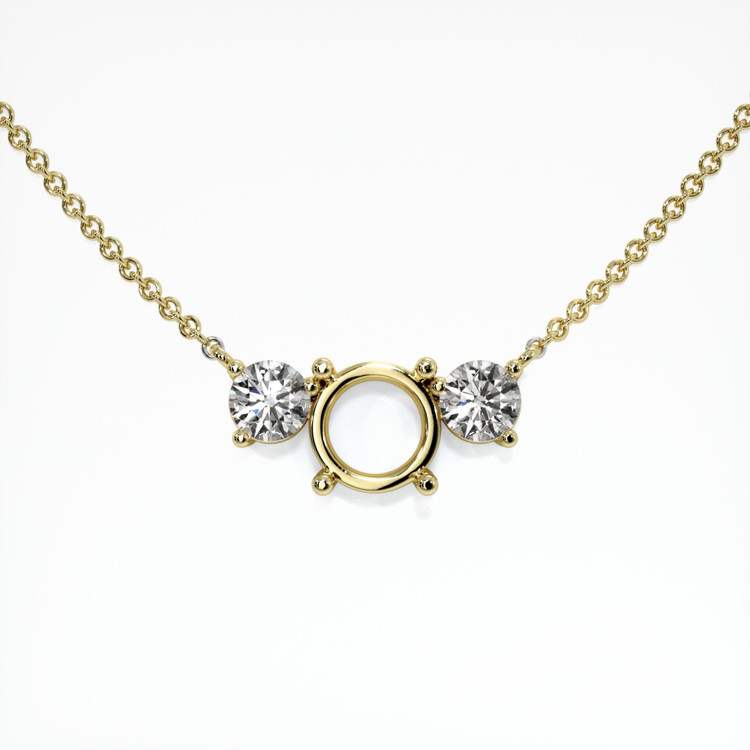 18K Yellow Gold Accent Stones Necklace Setting