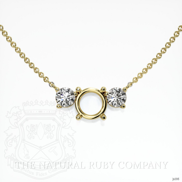 18K Yellow Gold Accent Stones Necklace Setting