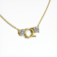 18K Yellow Gold Accent Stones Necklace Setting Image
