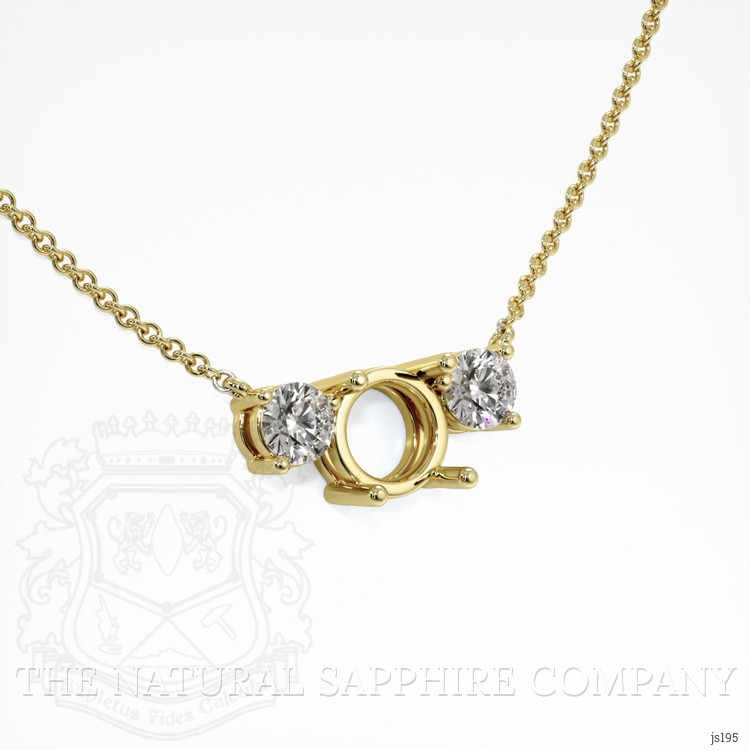 18K Yellow Gold Accent Stones Necklace Setting