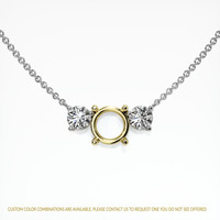 14K Yellow & White Accent Stones Necklace Setting Image