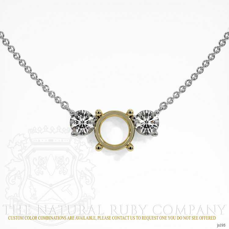 14K Yellow & White Accent Stones Necklace Setting