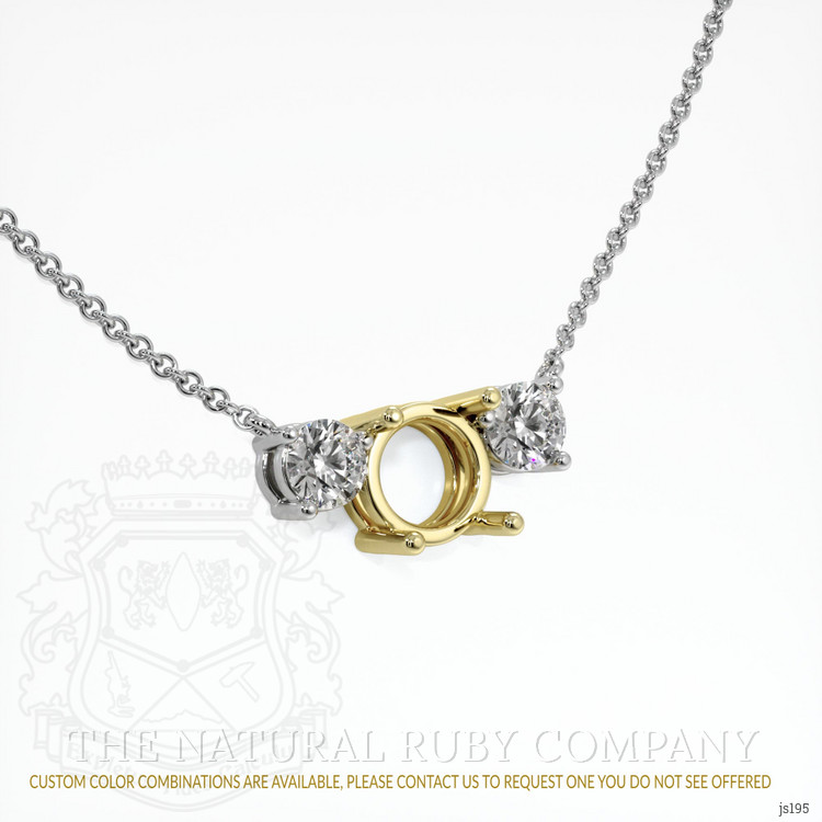 14K Yellow & White Accent Stones Necklace Setting