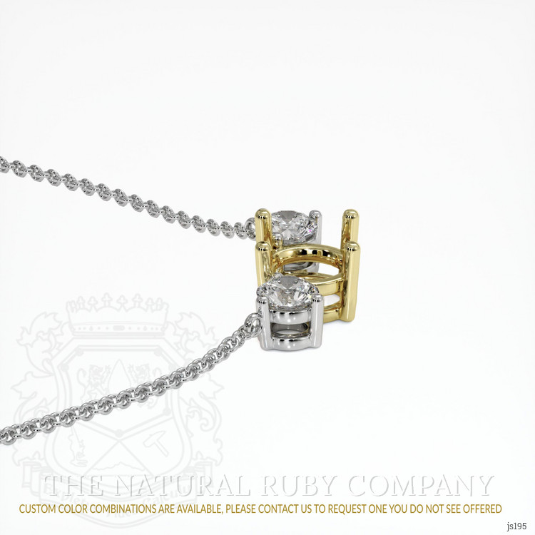 14K Yellow & White Accent Stones Necklace Setting