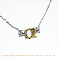 18K Yellow & White Accent Stones Necklace Setting Image