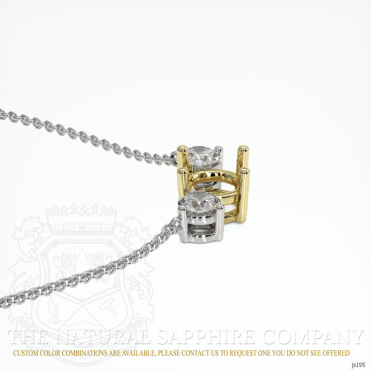 18K Yellow & White Accent Stones Necklace Setting