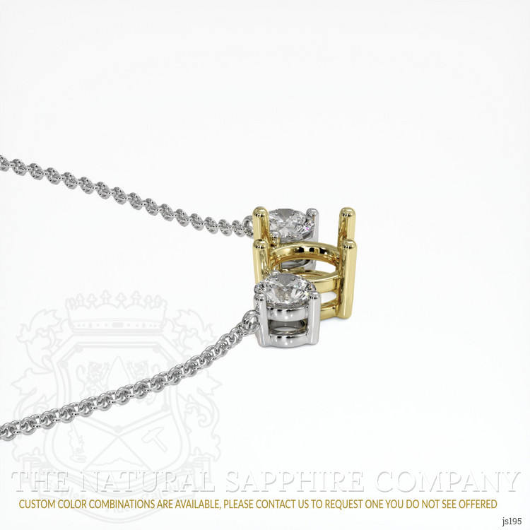 18K Yellow & White Accent Stones Necklace Setting