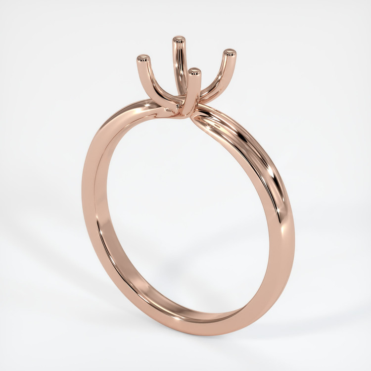 14K Rose Gold Solitaire Ring Setting