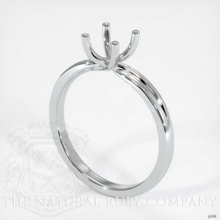 14K White Gold Solitaire Ring Setting