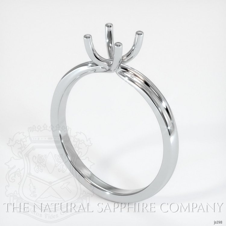 14K White Gold Solitaire Ring Setting