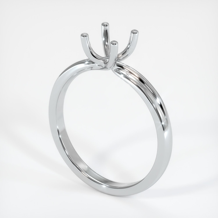 18K White Gold Solitaire Ring Setting