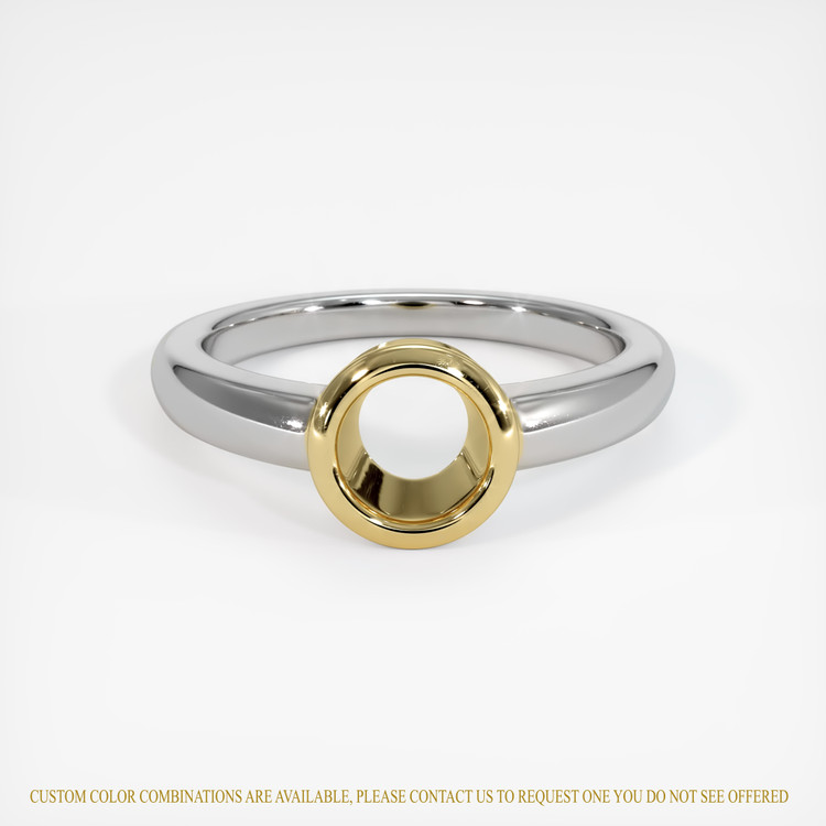 14K Yellow & White Men's Ring Setting