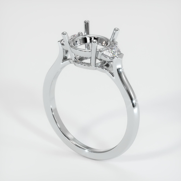 Platinum 950 Three Stone Ring Setting