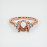 14K Rose Gold Three Stone Ring Setting Image