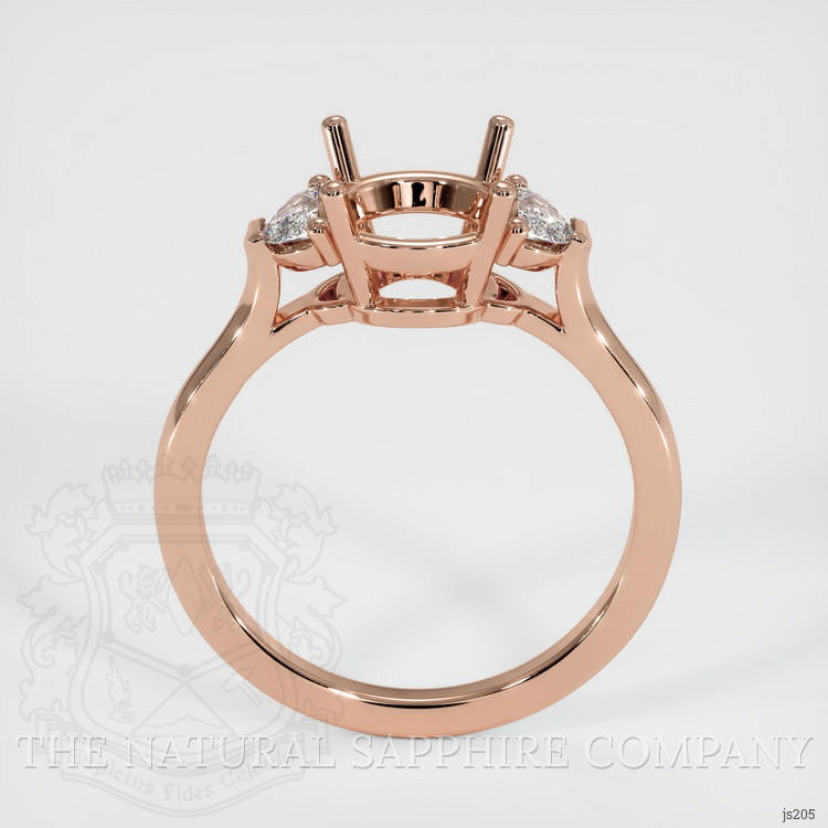 14K Rose Gold Three Stone Ring Setting
