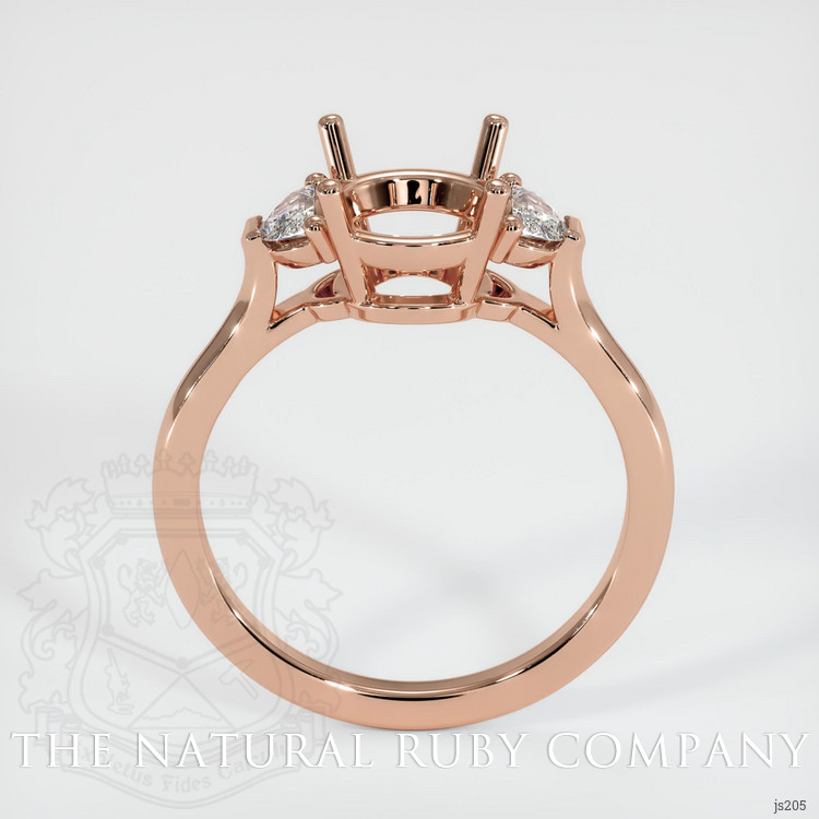 14K Rose Gold Three Stone Ring Setting
