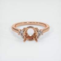 18K Rose Gold Three Stone Ring Setting Image