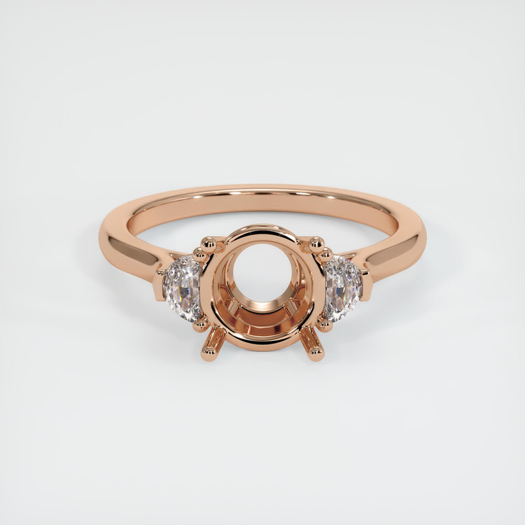 18K Rose Gold Three Stone Ring Setting