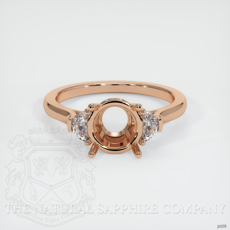 18K Rose Gold Three Stone Ring Setting