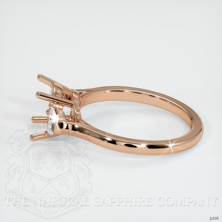 18K Rose Gold Three Stone Ring Setting