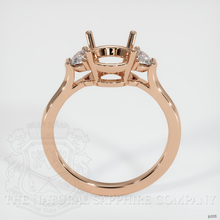 18K Rose Gold Three Stone Ring Setting