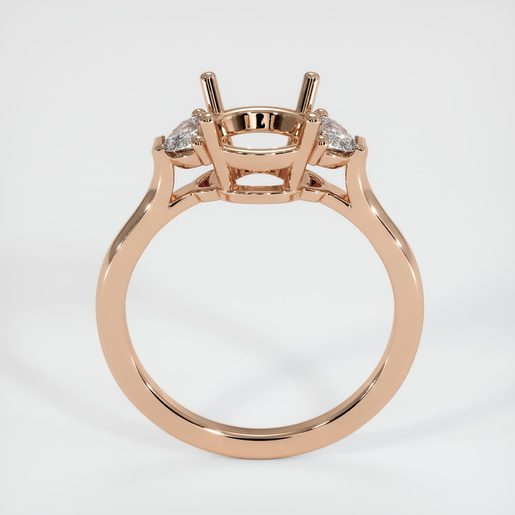 18K Rose Gold Three Stone Ring Setting