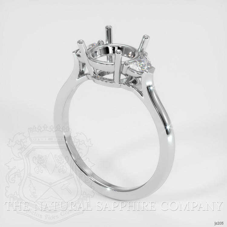 10K White Gold Three Stone Ring Setting